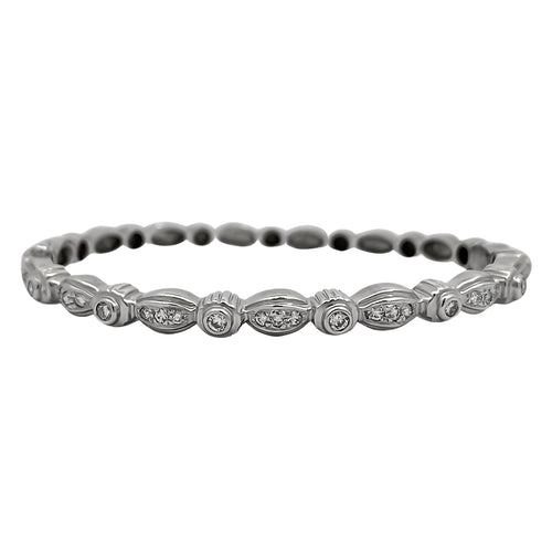 The Vintage Collection <p>White Gold and Diamond Bangle Bracelet