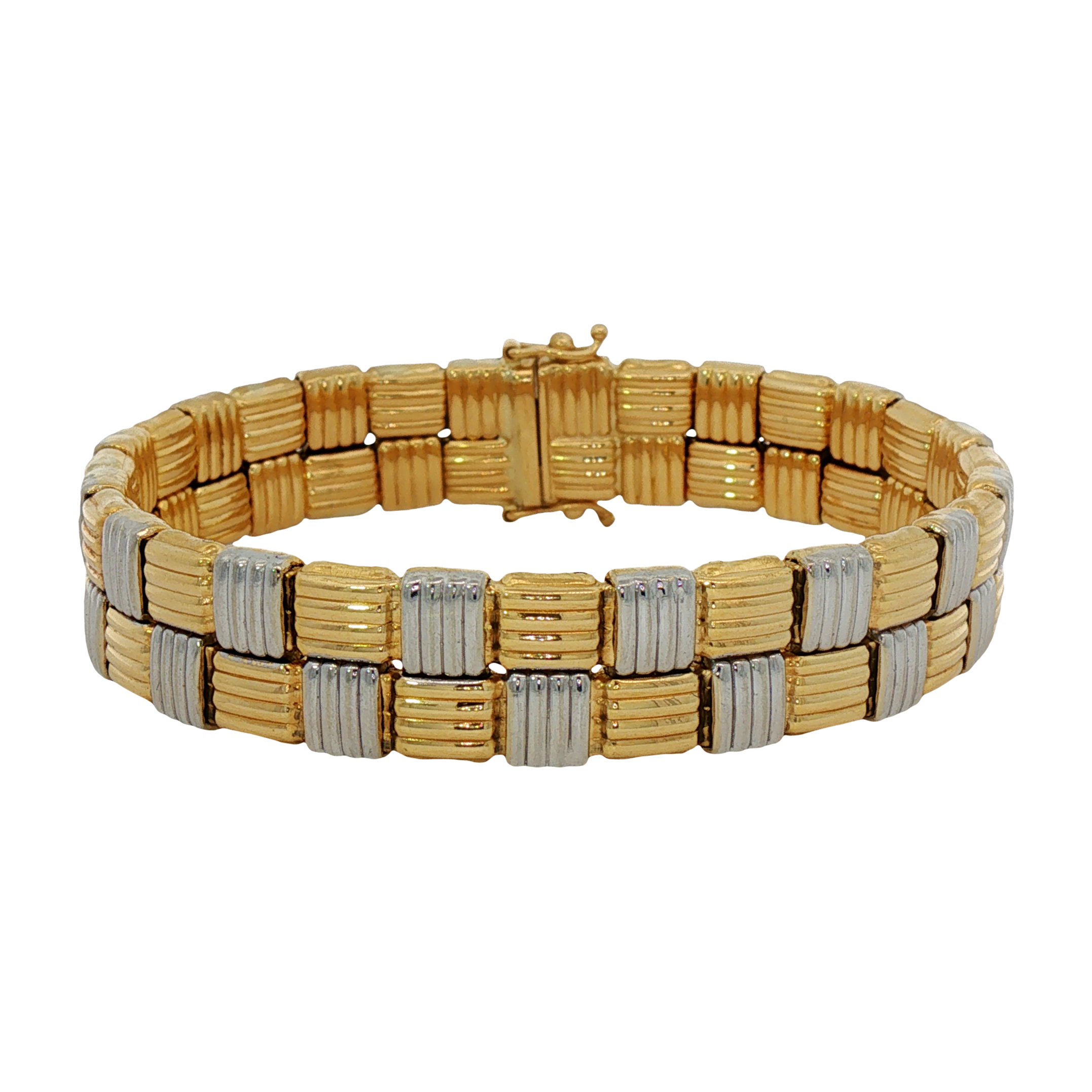 Woven Two Toned Gold Bracelet