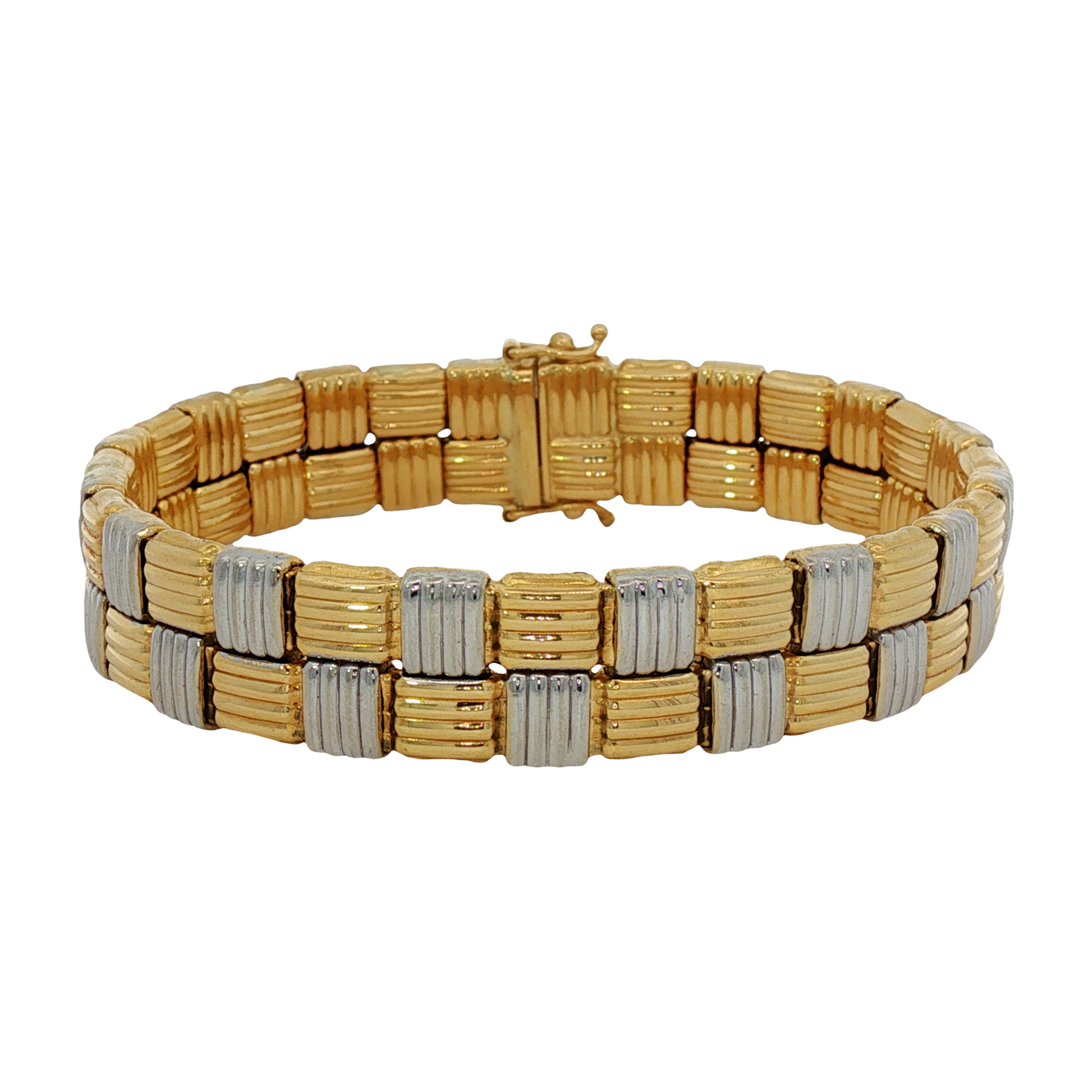 Woven Two Toned Gold Bracelet