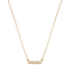 Bezeled Diamond Bar Necklace