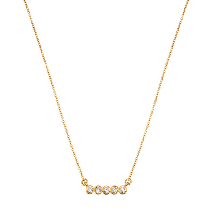 Bezeled Diamond Bar Necklace