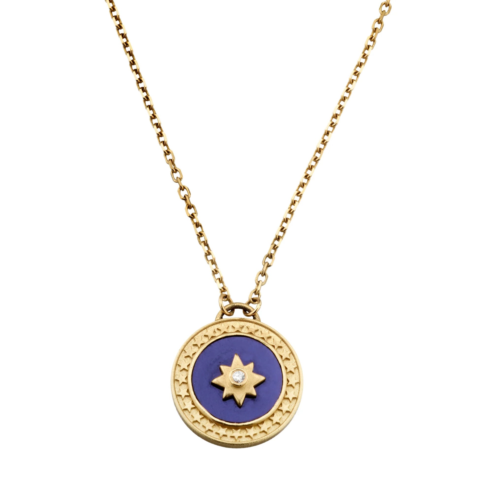 Medallion Pendant with Gold Star Necklace