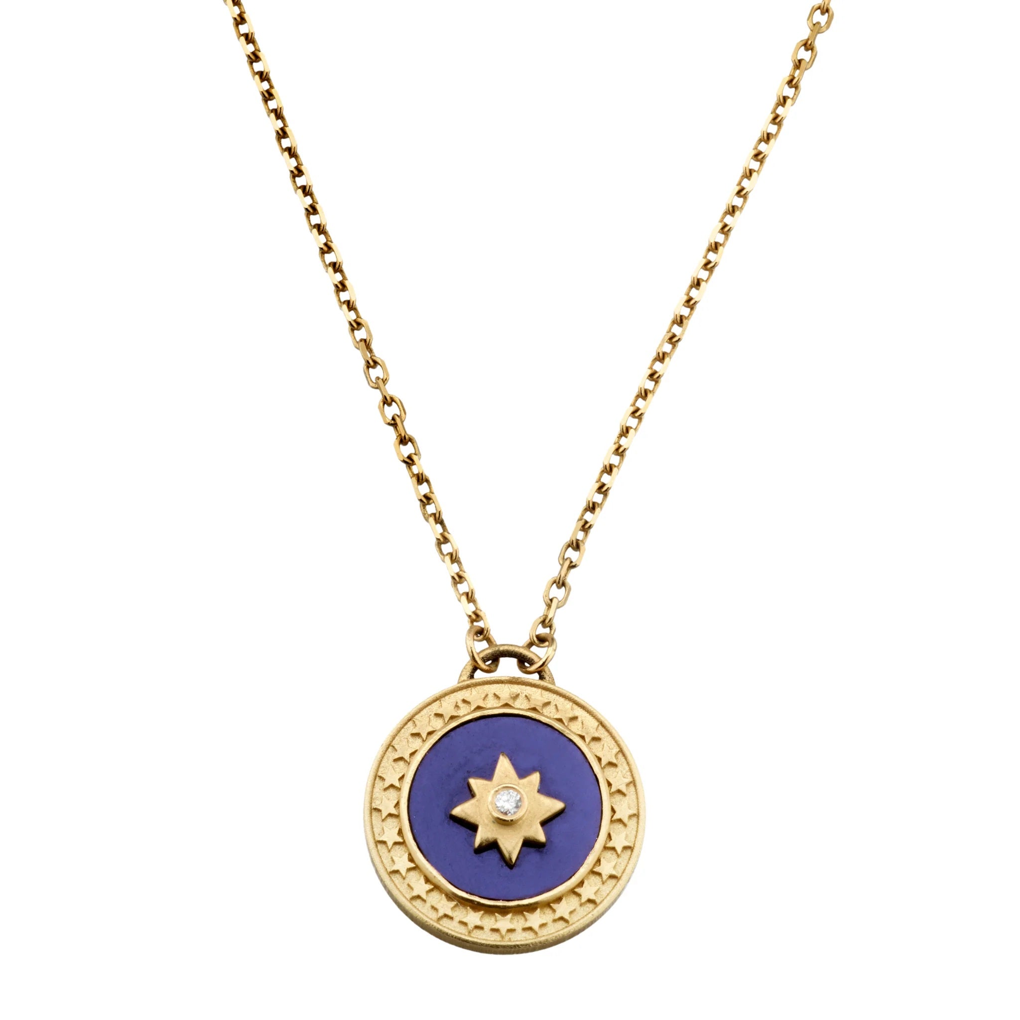 Medallion Pendant with Gold Star Necklace