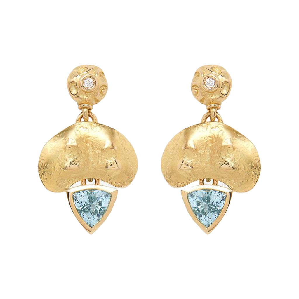 Aquamarine and Diamond Earrings