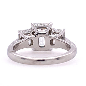 Emerald Cut Three Stone Diamond Ring