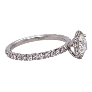 Platinum Halo Round Brilliant Cut Diamond Ring