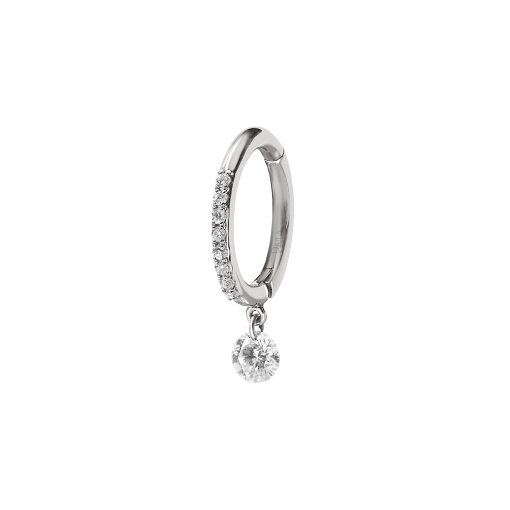 Single Diamond Drop Huggie Earring