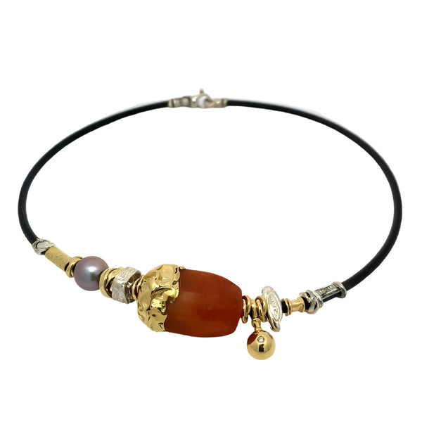Carnelian and Pearl  Necklace