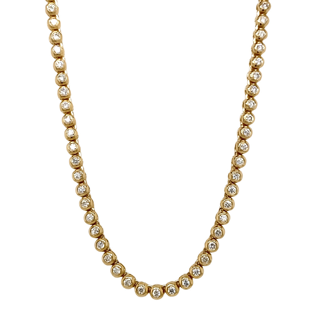 Bezel Set Diamond Necklace
