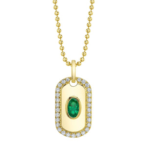 Emerald Dog Tag Necklace