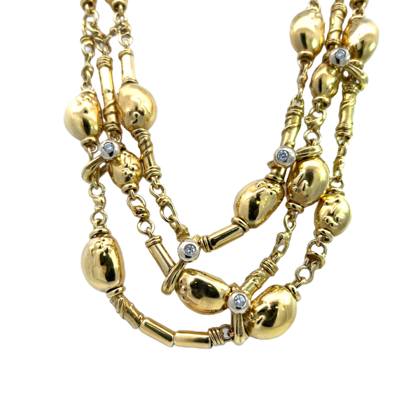 Three Strand Gold Necklace