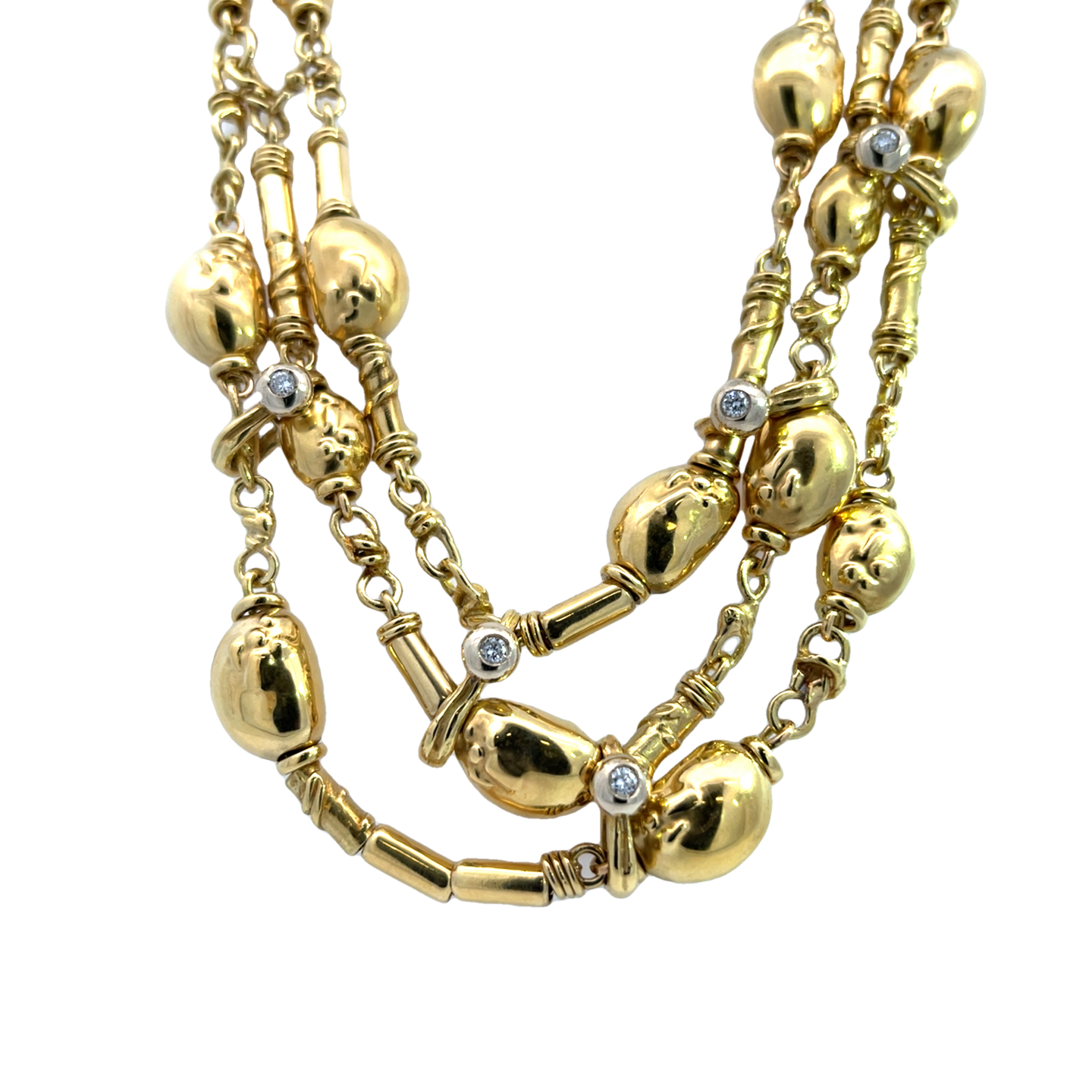 Three Strand Gold Necklace