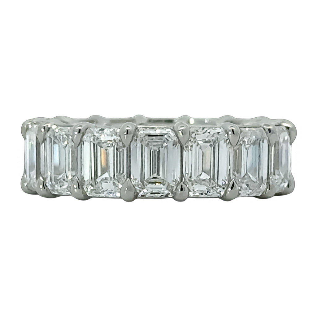 Emerald Cut Platinum Eternity Band