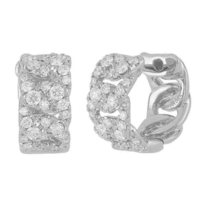 Pave Curb Link Chunky Huggies