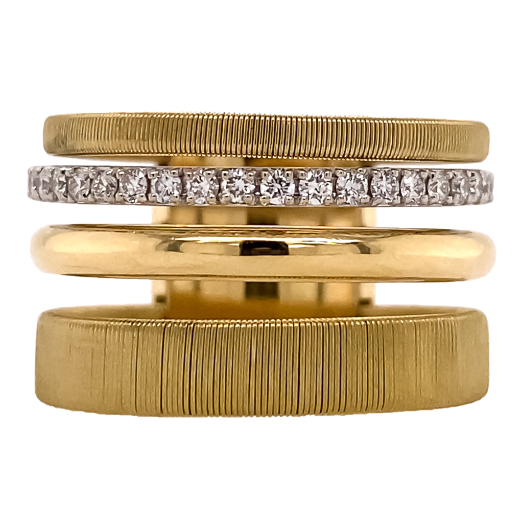 Four Row Ring with Diamonds