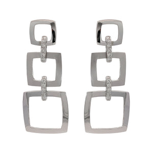 Diamond Open Square Earring