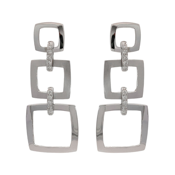 Diamond Open Square Earring