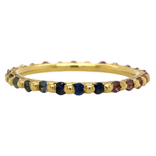 Multi Color Sapphire Thin Band Ring