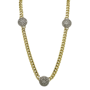 Three Disc Curb Link Necklace