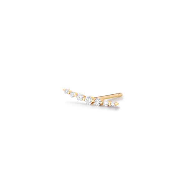 'Monica' Single Curved Diamond Bar Earring