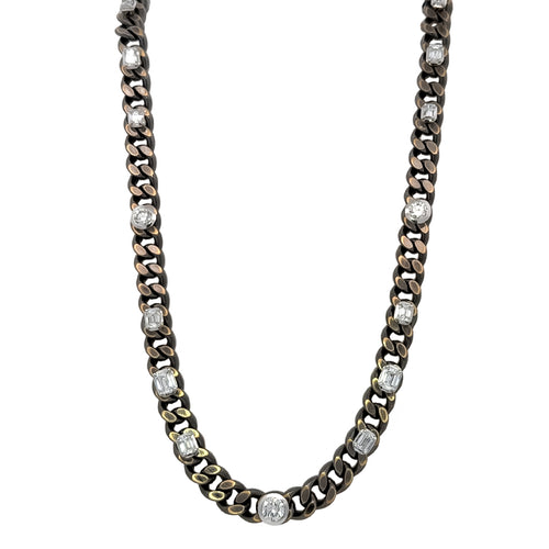 Mixed Shape Diamond Link Necklace