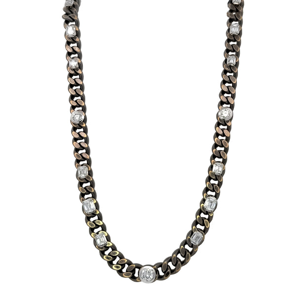 Mixed Shape Diamond Link Necklace