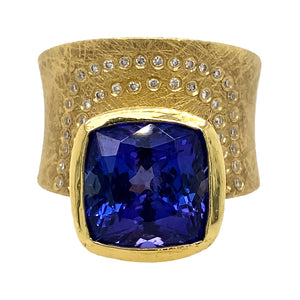 Tanzanite Wide Band Ring