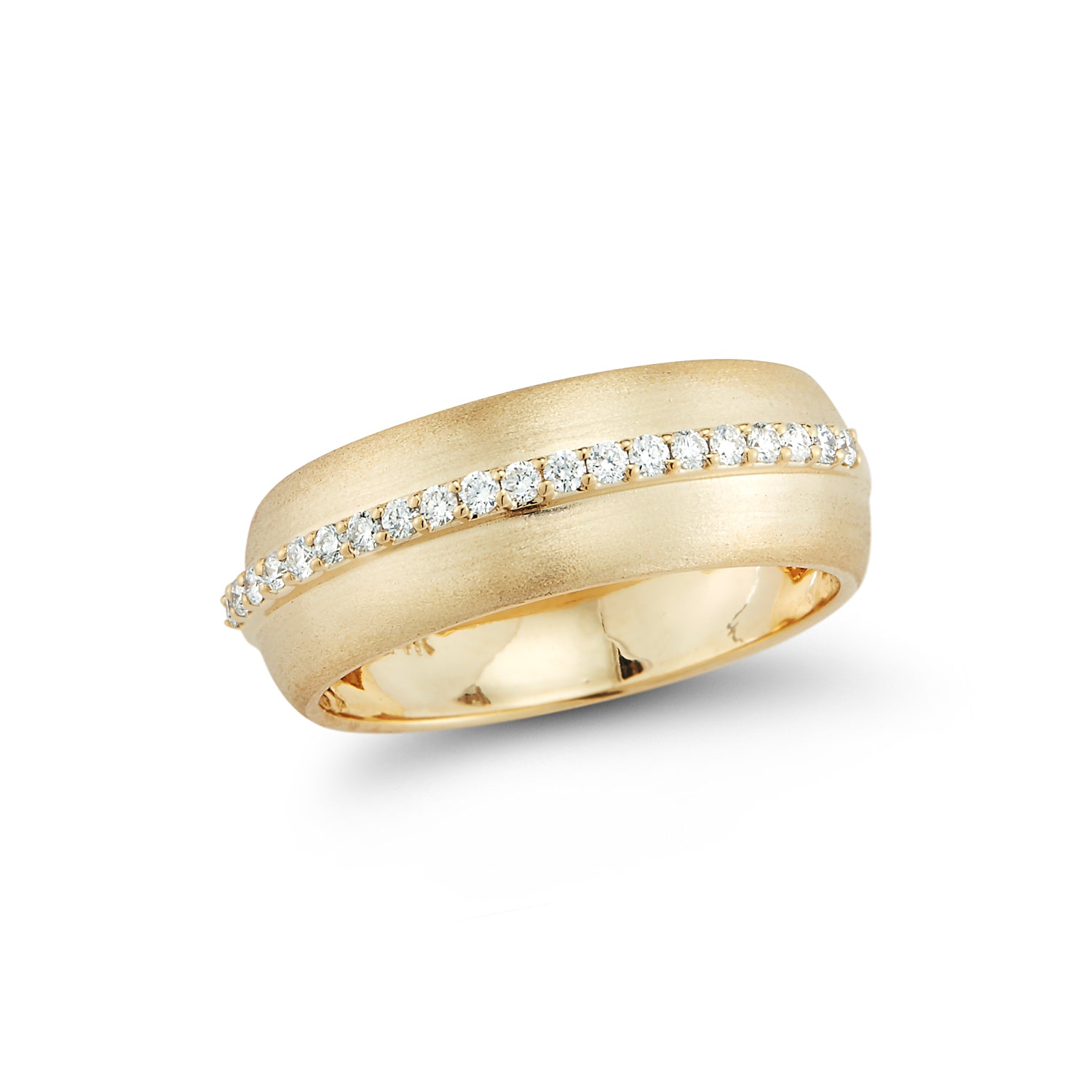 'Marie' Matte and Diamond Wide Band