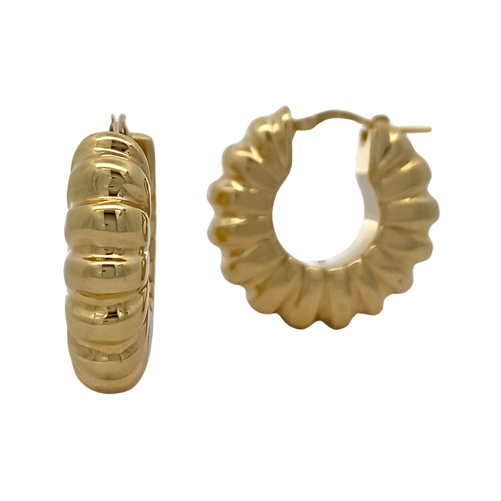 Ridged Hoop Earrings