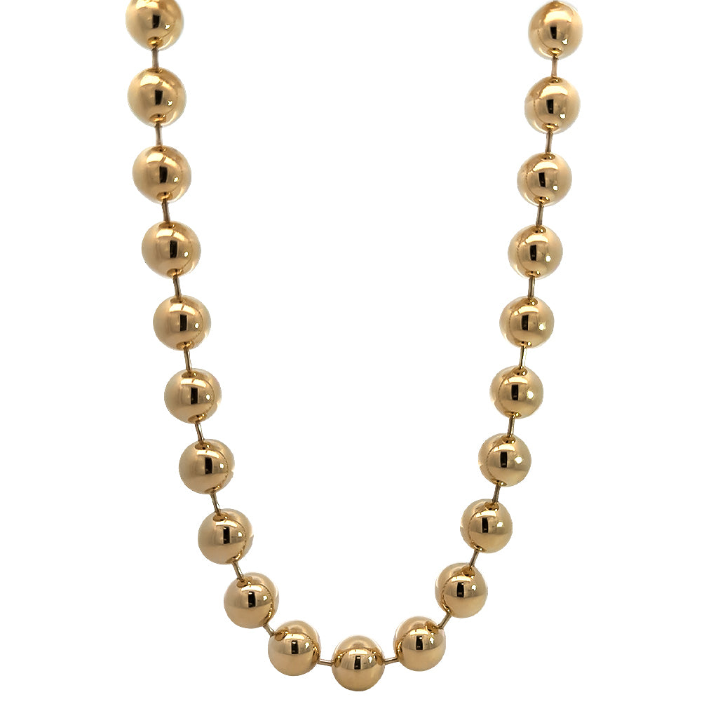14k Yellow Gold Bead Necklace