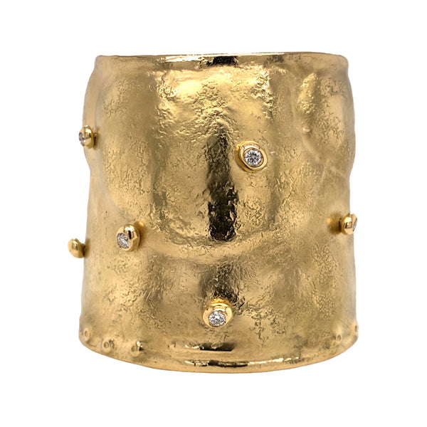 Wide Gold and Diamond Cuff