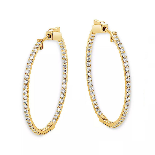 Inside Out Pave Hoops