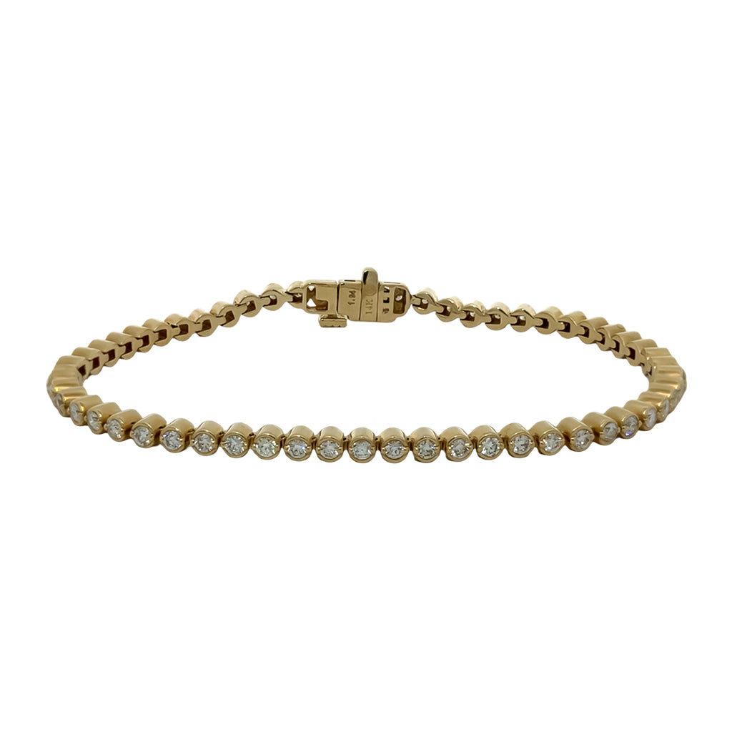 Bezel Set Diamond Line Bracelet