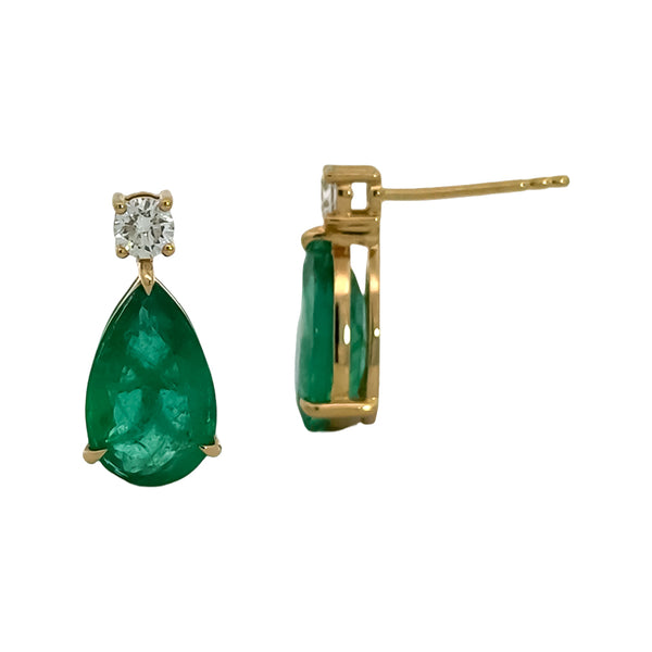 Pear Shape Emerald Earrings