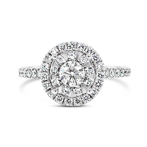 Double Halo Round Diamond Ring