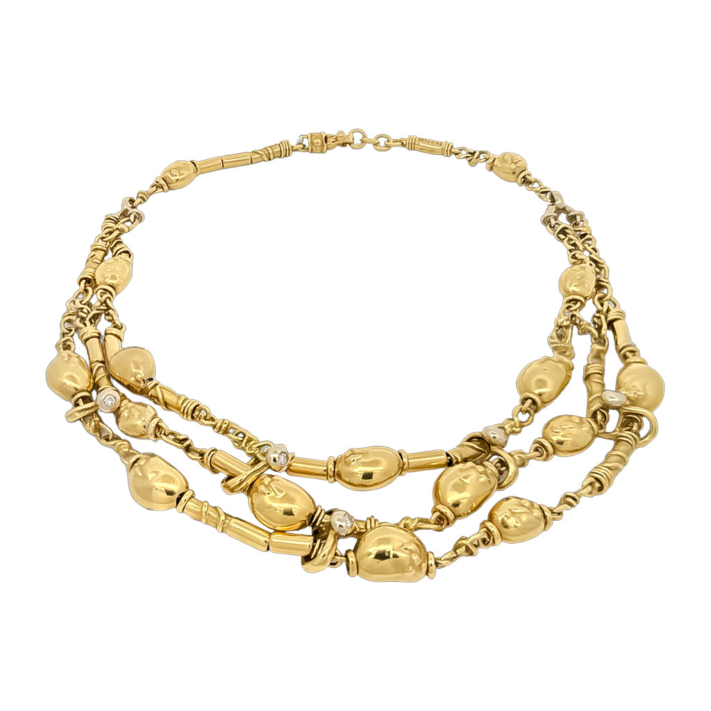 Three Strand Gold Necklace
