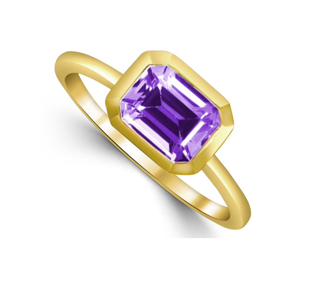 Bezel Set Amethyst Ring