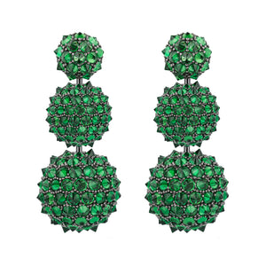 Tsavorite 'G-One' Three Tier Earrings