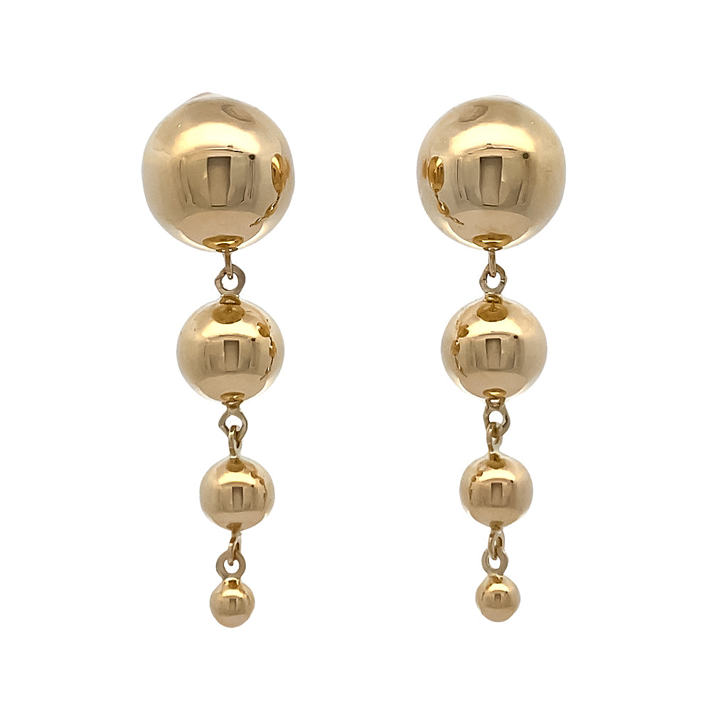 Gold Ball Drop Earrings
