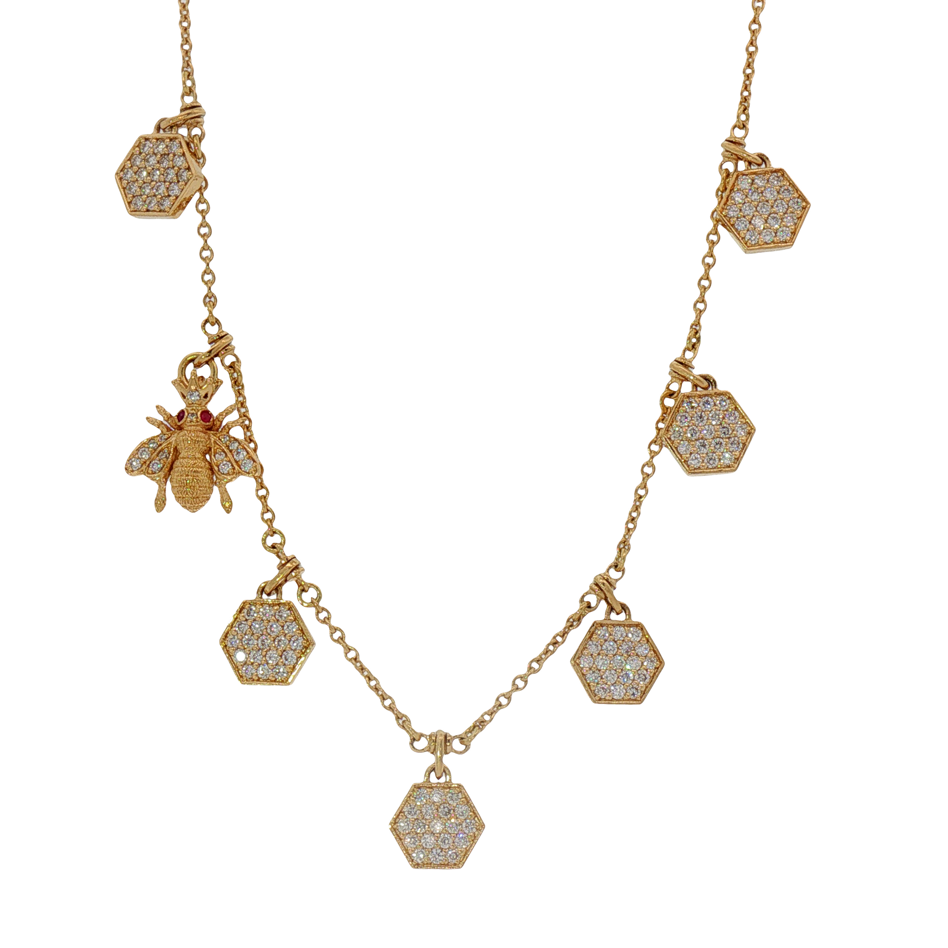 Bumble Bee and Hive Necklace