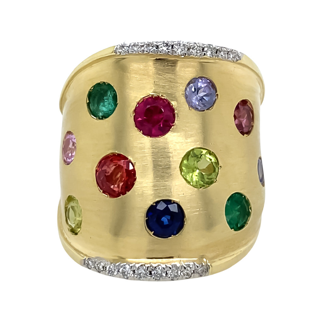 Multi Color Sapphire Wide Band