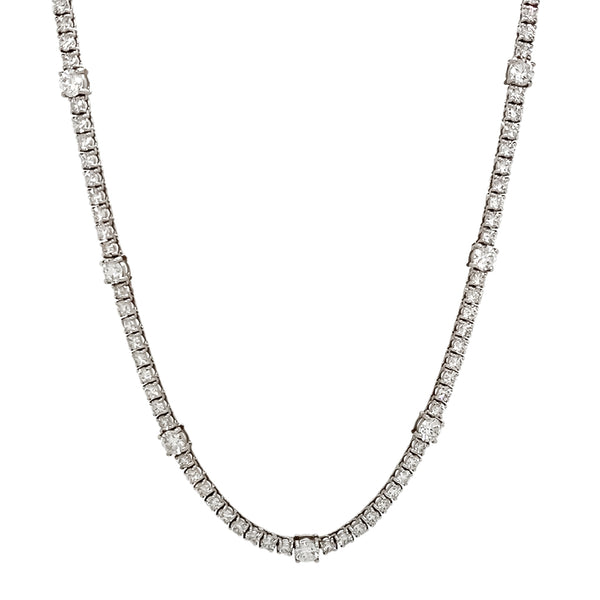 Diamond Station Line Necklace