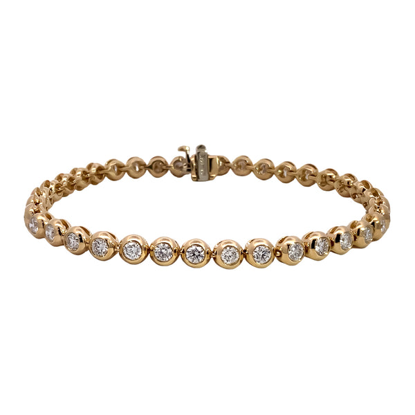 Bezel Set Diamond Tennis Bracelet