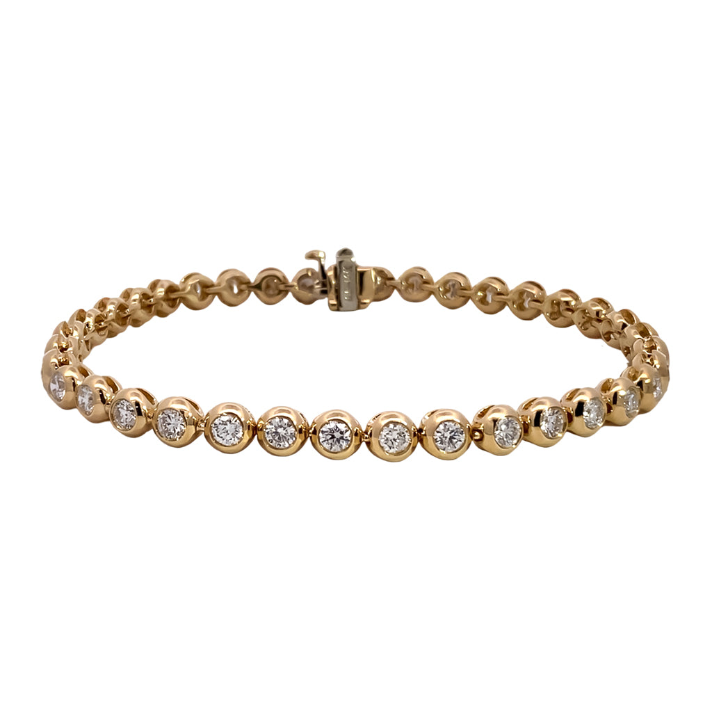 Bezel Set Diamond Tennis Bracelet