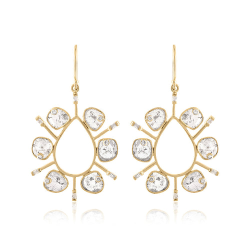 Diamond Slice Drop  Earring