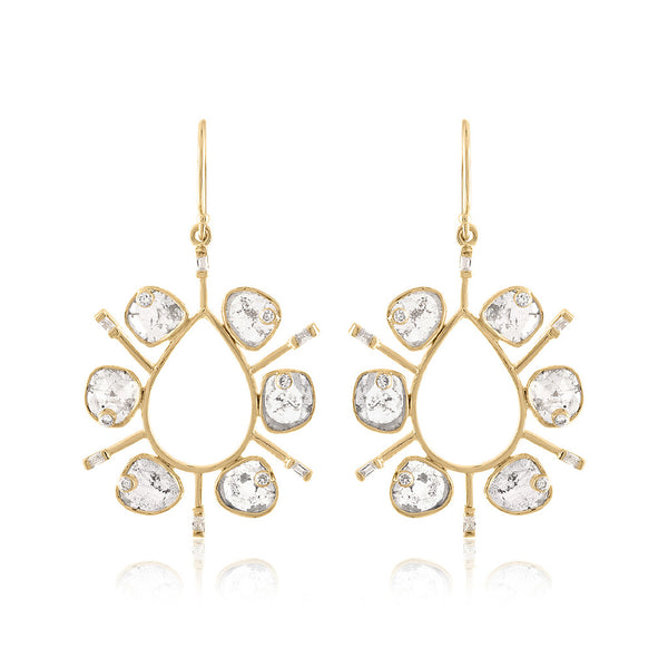 Diamond Slice Drop  Earring
