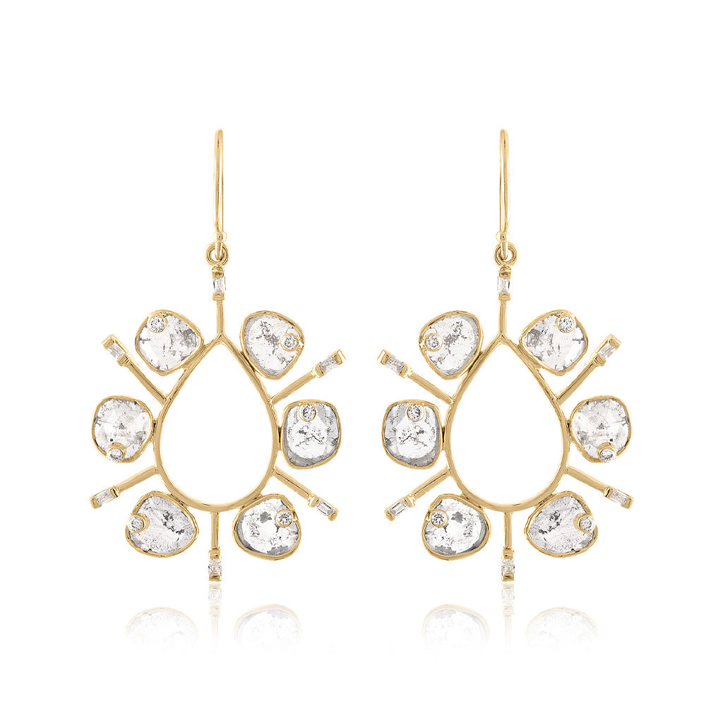 Diamond Slice Drop  Earring