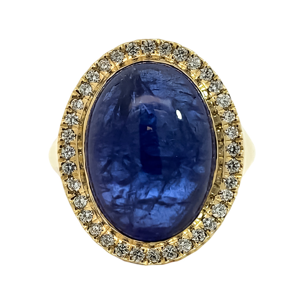 Tanzanite Cabochon Ring