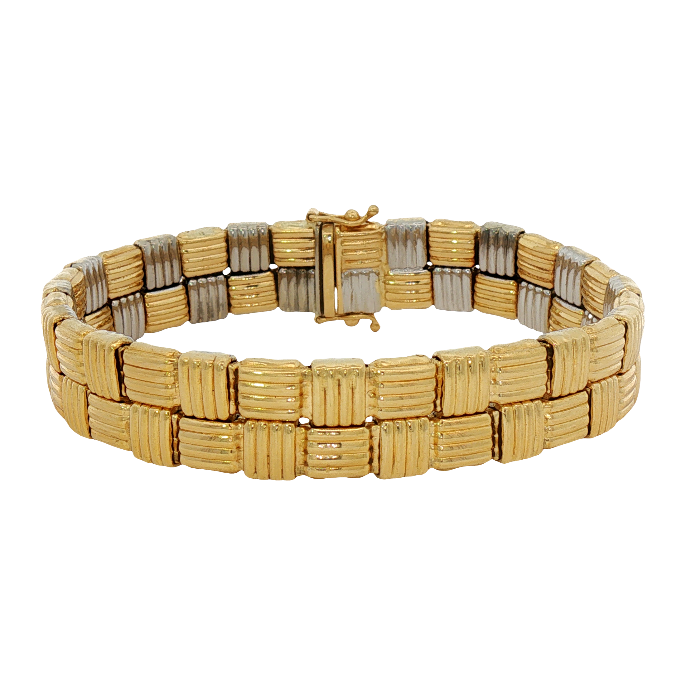 Woven Two Toned Gold Bracelet