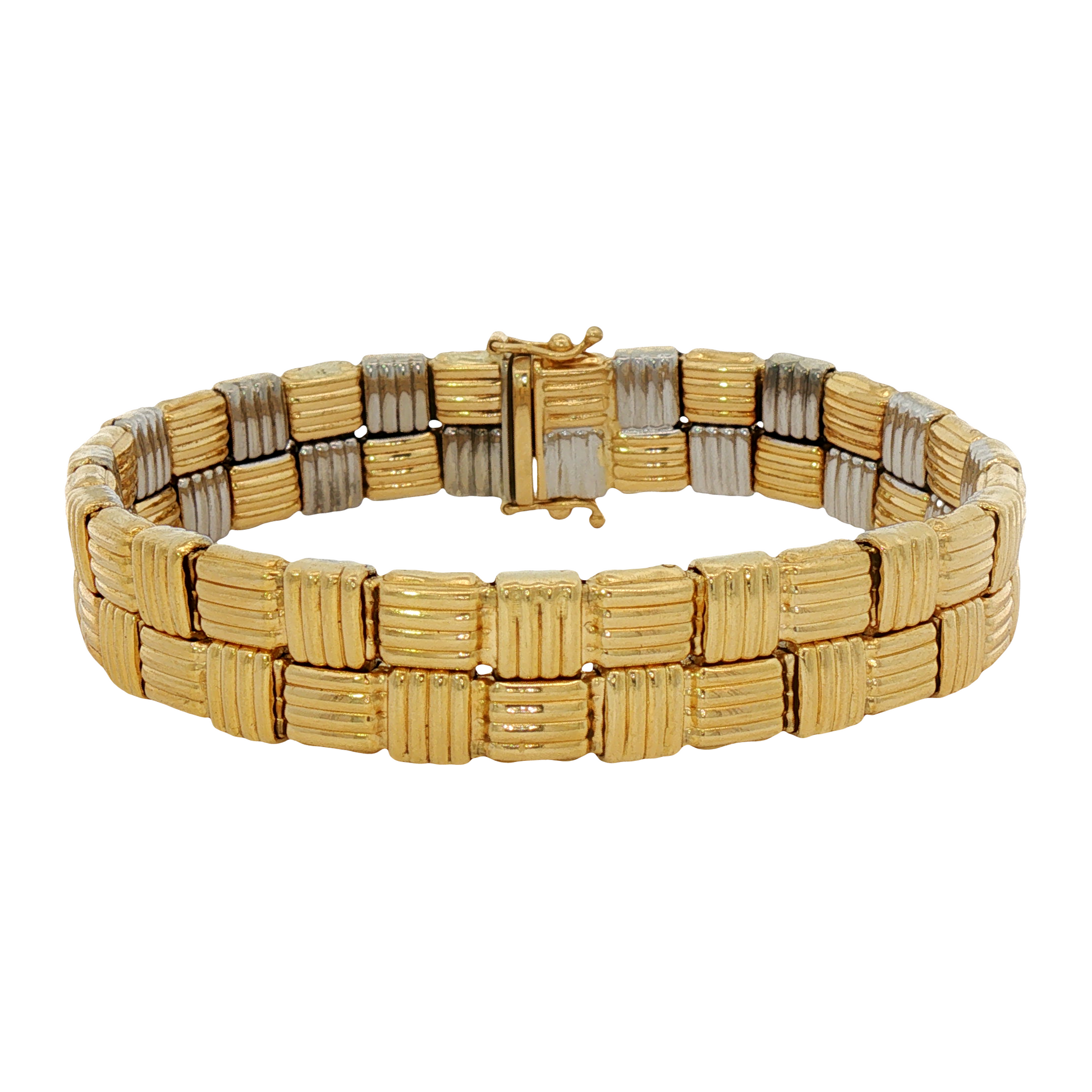 Woven Two Toned Gold Bracelet